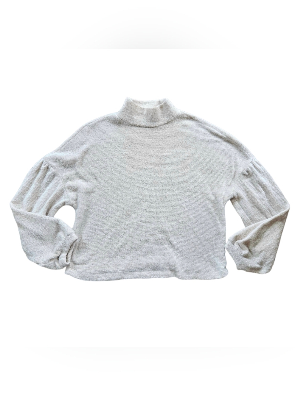 Sanctuary Small White Oversized Mock Neck Sweater